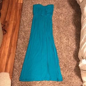 Teal blue maxi dress